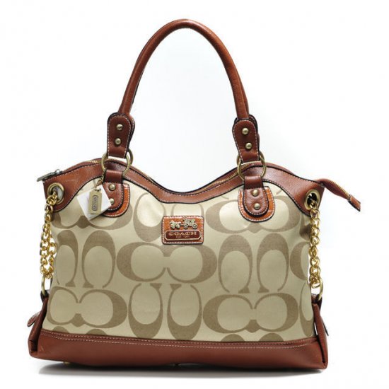 Coach Legacy Pinnacle Lowell In Signature Large Khaki Satchels ADW - Click Image to Close